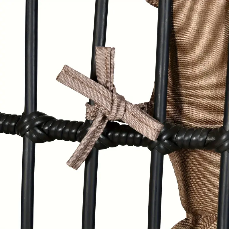 Silla Huevo para Exteriores Phabules con  , Silla de Canasta de Mimbre para Patio con Soporte y Cojín Marrón Silla   detalles 7