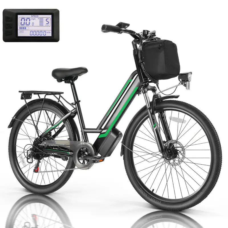 Bicicleta eléctrica para adultos, motor de 500W, Ebike de 26 con batería de 48V, velocidad de 20MPH, bicicleta eléctrica para hombres y mujeres detalles 0
