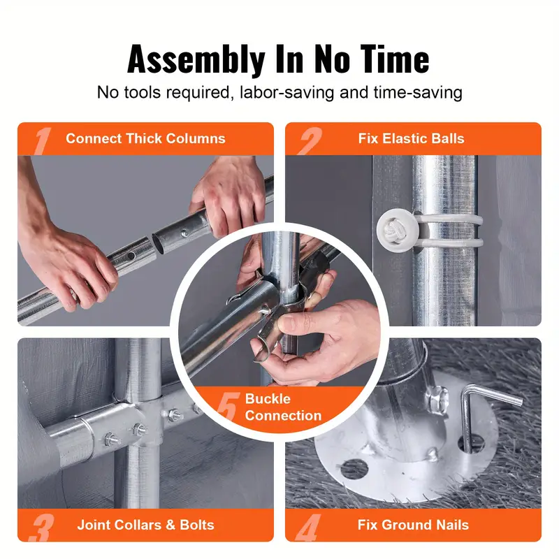 8x14ft outdoor storage tent   instant setup canopy with roll up door breathable windows for bikes motorcycles     details 4