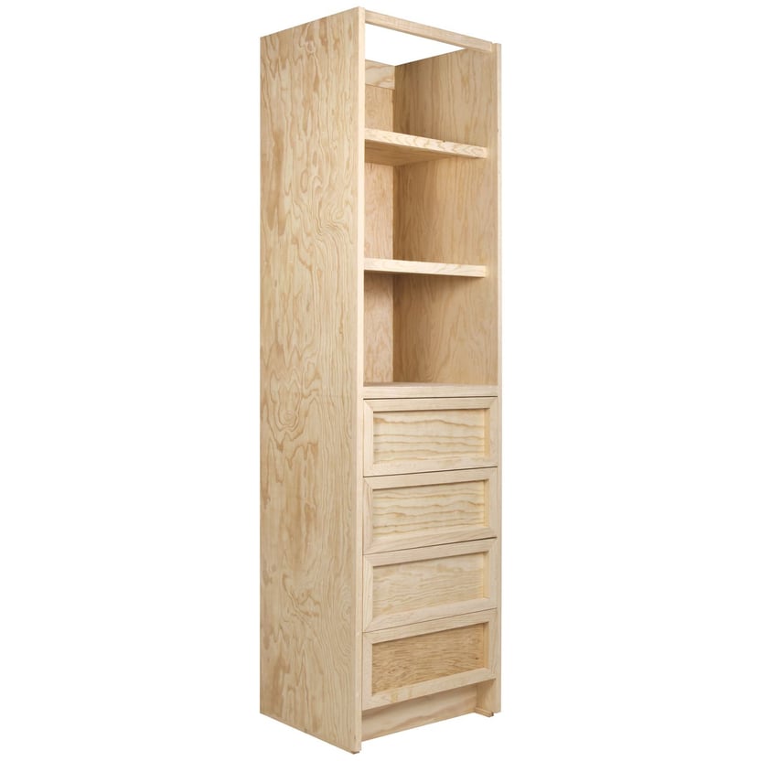 Cajonera con 4 compartimentos Natural