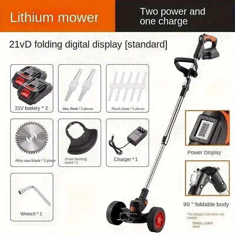 cordless electric lawn eater edger yard grass string trimmer cutter mower details 3