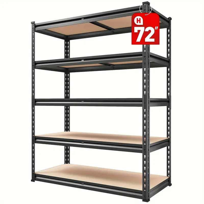 Estantes de garaje de 2000 libras, estantes de almacenamiento de 72" de alto, estantes resistentes, estantes de garaje de 35.5" de ancho x 72" de alto x 15.8" de profundidad Estantes metálicos de 5 niveles, estantes ajustables para unidades