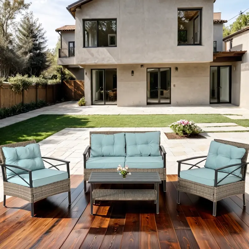 de es, de Conversación Todo , de de de Mimbre de Ratán con y Cojines detalles 1