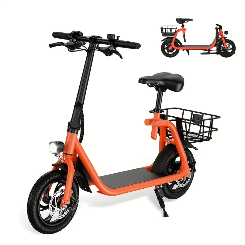 Scooter eléctrico de 450W con asiento ajustable,   plegable, scooter eléctrico deportivo de 36V 8Ah, velocidad   15.5Mph,   detalles 0