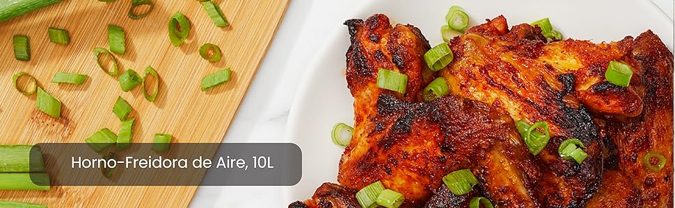 chefman horno, freidora de aire, air fryer, cocina saludable, cocinar, crujiente, menos aceite,