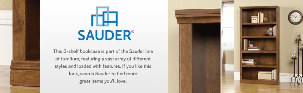 Sauder - Estanter&iacute;a dividida de 5 estantes en un acabado de roble aceitado
