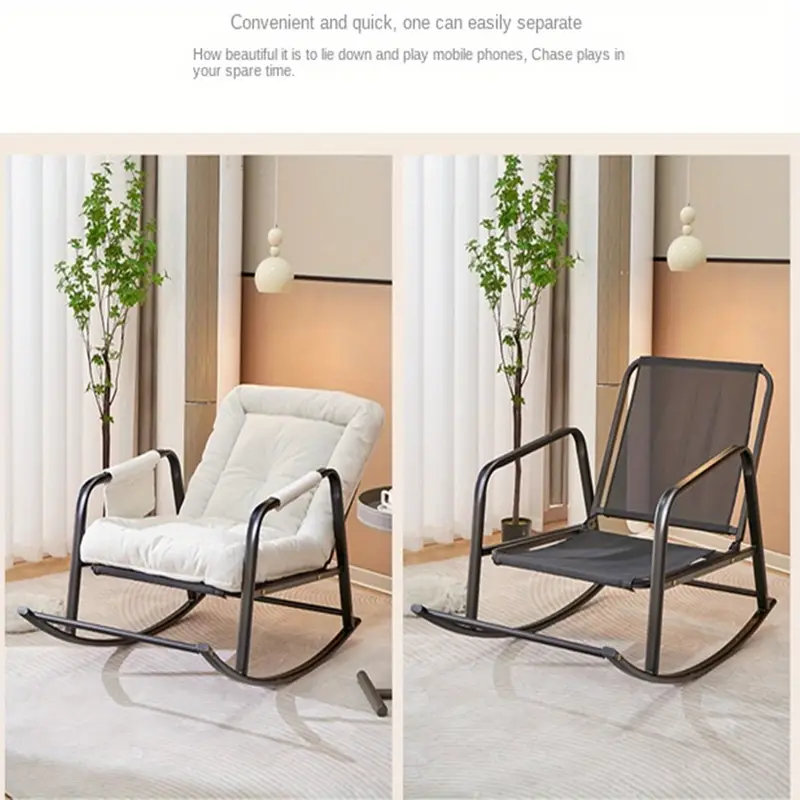 Sillón Mueble Moderno y   con Respaldo   Ajustable, Reposapiés y Bolsillo Lateral - Sillón de   Acolchado para Uso Interior/Exterior,   para  , Dormitorio,   detalles 1