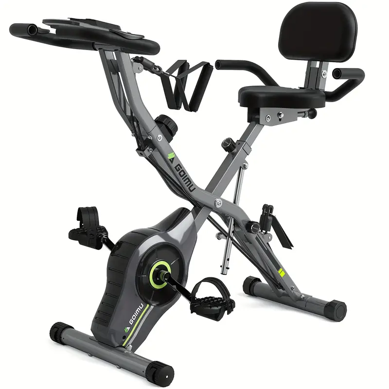 MITONOS 1pc Bicicleta de ejercicio, Bicicleta estacionaria plegable 5 en 1, Para entrenamiento en casa, Resistencia ajustable de 16 niveles, Con capacidad de 330 libras detalles 1
