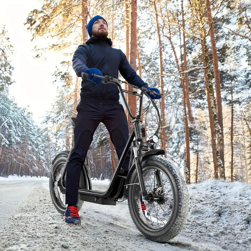 Patinete eléctrico para adultos con asiento y cesta, neumáticos de 20 para , batería de 48V 500Wh, autonomía de hasta 30 millas y 20 MPH, con asiento y cesta, pantalla LCD, carga de 300 libras, patinete eléctrico plegable para desplazamientos. detalles 6