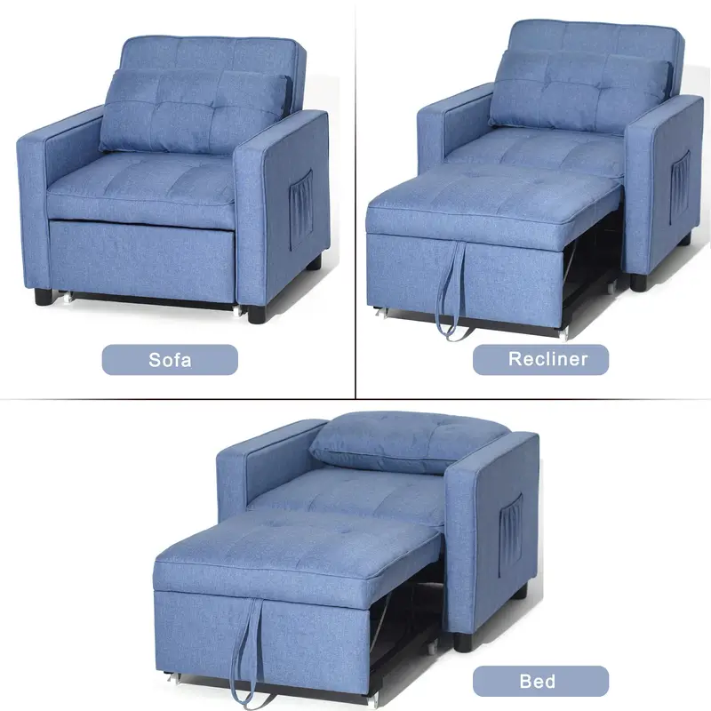 Sofá cama convertible 3 en 1, silla cama para dormitorio,   detalles 7