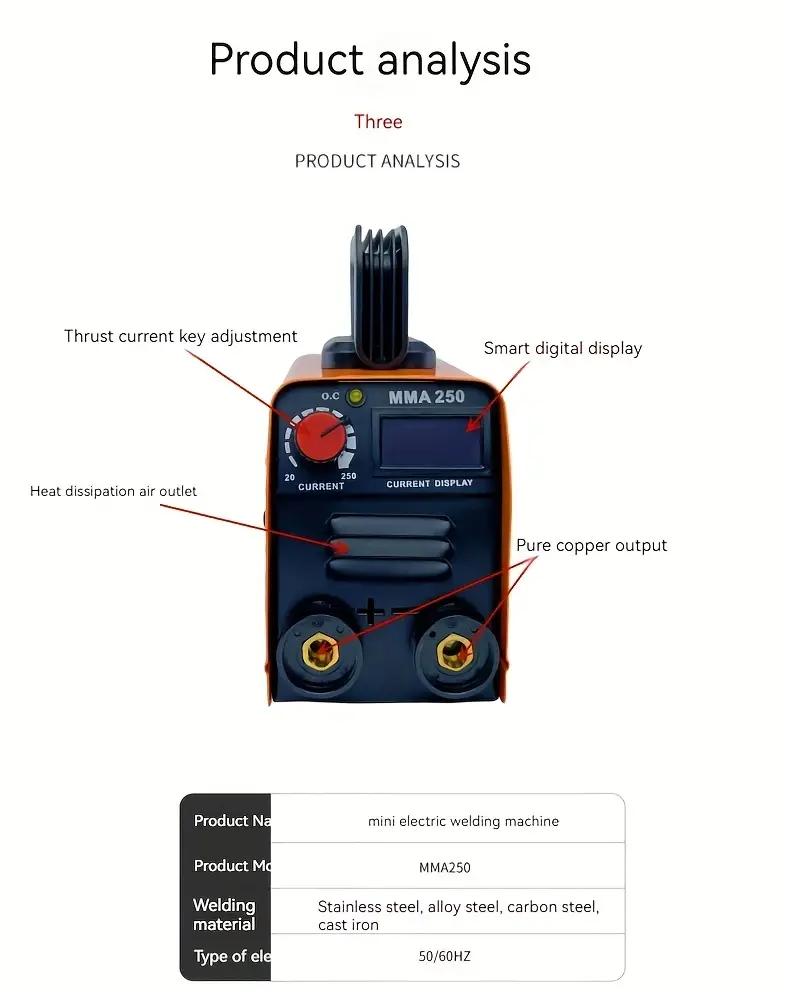 Máquina De Soldadura Mini Para El Hogar, ARC/MMA/ZX7, 110V, Estándar Americano 3000W, Pequeña Totalmente Automática, Inversor   Portátil, Juego De Máquina De Soldadura detalles 6