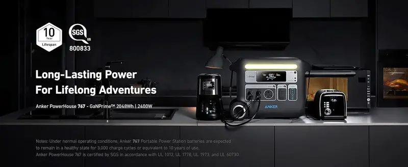 Estaci&oacute;n de energ&iacute;a port&aacute;til     767 reacondicionada,     de 2400 W con bater&iacute;as     &uacute;til 6 veces m&aacute;s  ,       2048 Wh    ,    , RV (     ) detalles 0