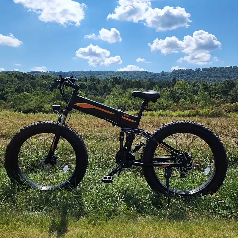   eléctrica plegable de 26X4.0   adultos, (  de 750 W de  )   eléctrica plegable con batería de   10 Ah,   60  , 21 velocidades  , amortiguador,   eléctrica de 20 MPH detalles 4