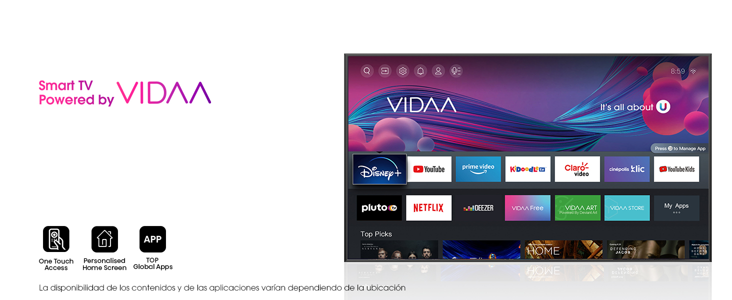 Smart tv, powered, vidaa.