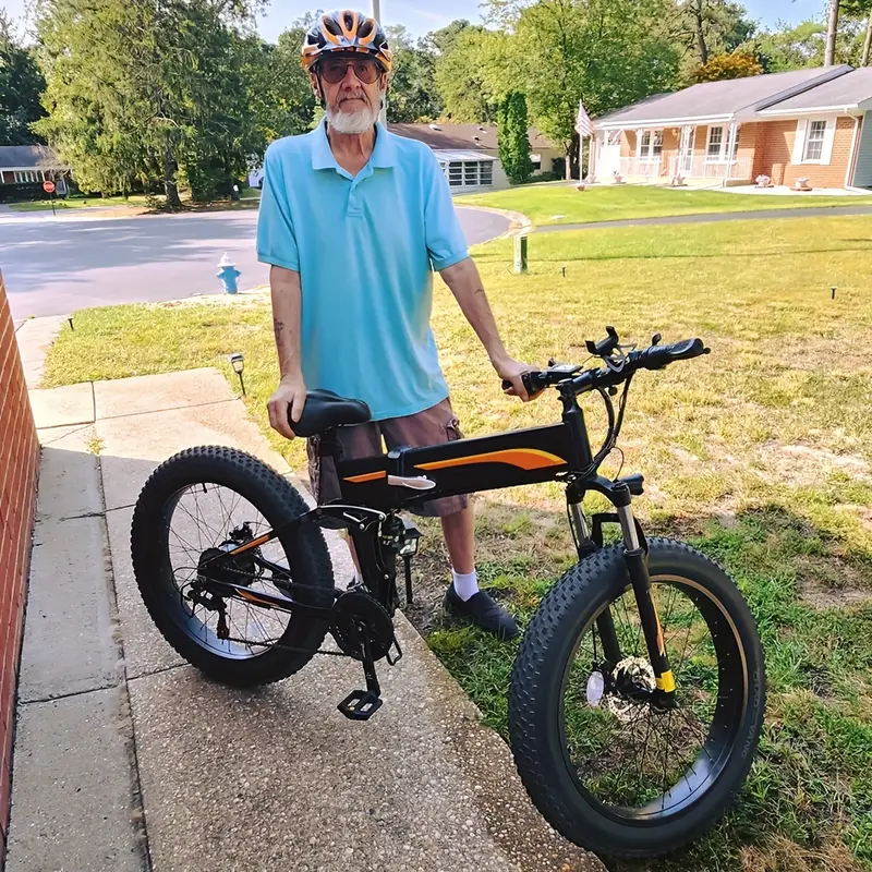   eléctrica plegable de 26X4.0   adultos, (  de 750 W de  )   eléctrica plegable con batería de   10 Ah,   60  , 21 velocidades  , amortiguador,   eléctrica de 20 MPH detalles 3