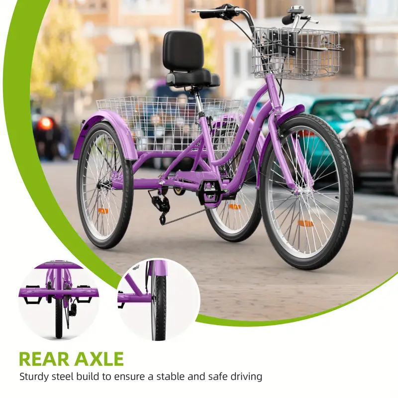     adultos,  s de   de 26 pulgadas,   de 7 velocidades   adultos,   de   de     con cestas delanteras y traseras, asiento   con       mayores,  , Hombre detalles 1