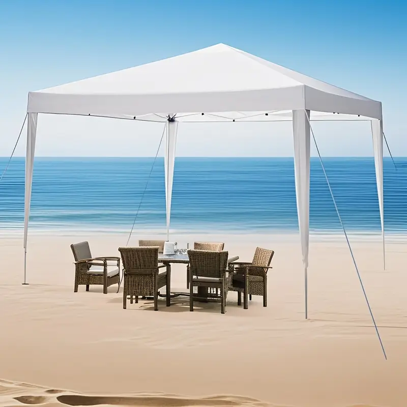 10x10ft up canopy tent upf 50 waterproof outdoor up canopy portable camping canopy gazebo for commercial shade party backyard with 4 sandbags christmas new year outdoor celebration details 6