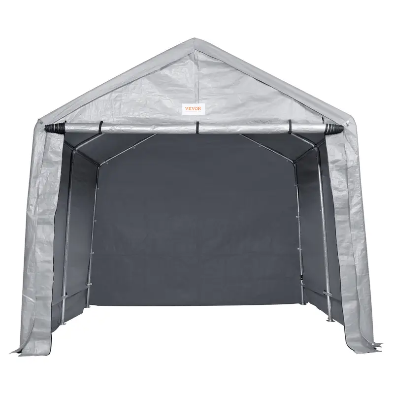 8x14ft outdoor storage tent   instant setup canopy with roll up door breathable windows for bikes motorcycles     details 8