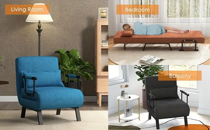 Sillón Cama Convertible De 6 Posiciones Con Cojín, Color   detalles 2