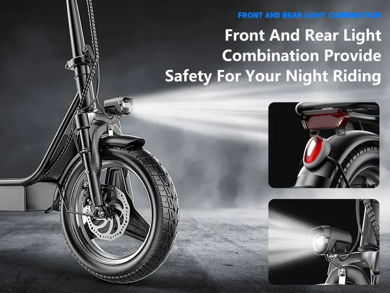 Patinete eléctrico para adultos, Motor de 500W (pico de 650W), Velocidad de 20mph, Alcance de 30  , Patinete eléctrico con asiento,   de disco dobles, Patinete eléctrico para desplazamientos y viajes detalles 0