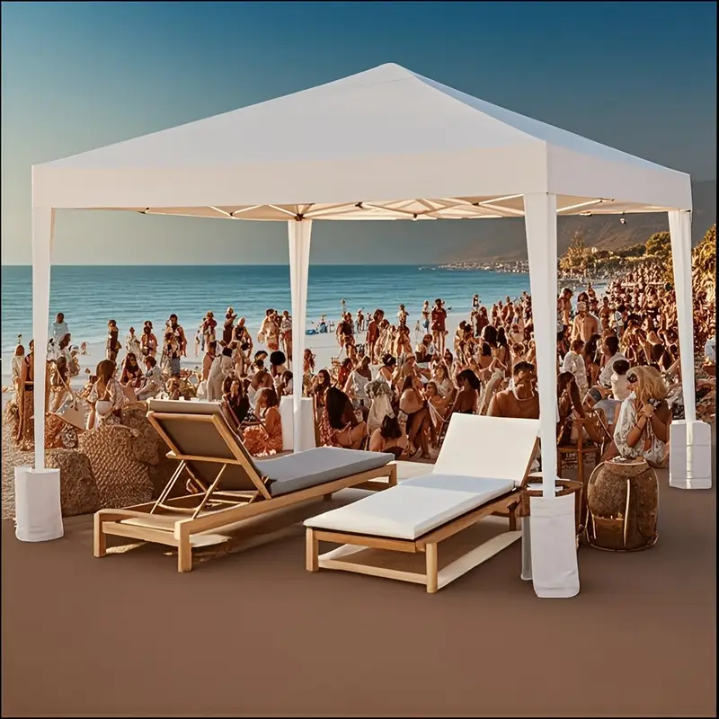 10x10ft up canopy tent upf 50 waterproof outdoor up canopy portable camping canopy gazebo for commercial shade party backyard with 4 sandbags christmas new year outdoor celebration details 7