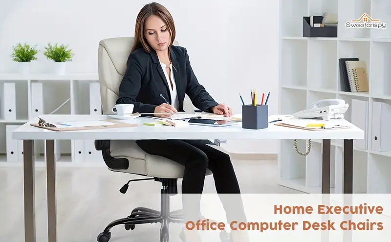 Silla de oficina   - Silla de escritorio ejecutiva ergon&oacute;mica con reposabrazos ajustables abatibles, silla giratoria con soporte lumbar, base de metal resistente, cuero PU detalles 0