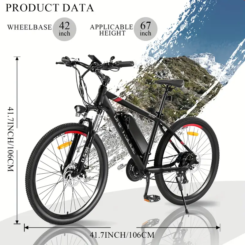   el&eacute;ctrica de 26 pulgadas,   sin escobillas de 500 W [  de 21 velocidades],   de monta&ntilde;a el&eacute;ctrica de 36   A,   el&eacute;ctrica de cercan&iacute;as con suspensi&oacute;n de horquilla detalles 5