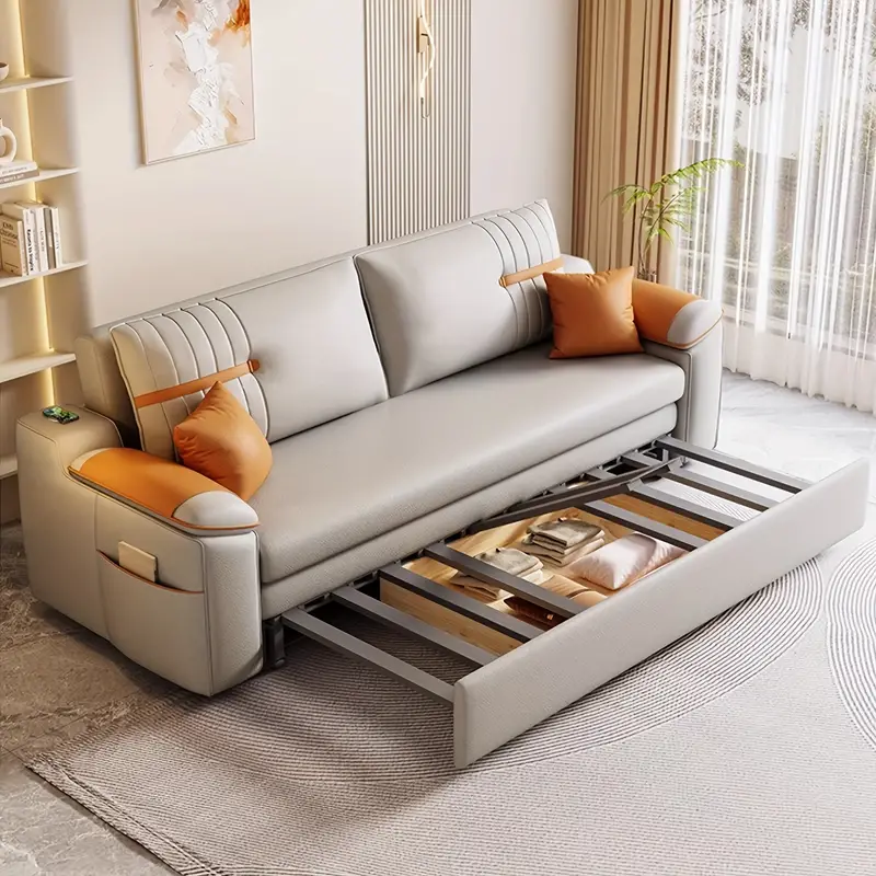 1pcs 1 2m double simple gray multifunctional folding sofa bed all in one dual purpose can be storage household small household living room inline retractable technology cloth sofa bed details 1