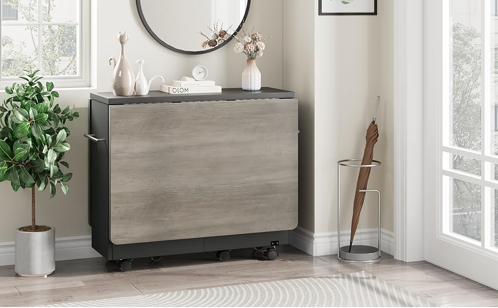 mesa de comedor de hojas caídas