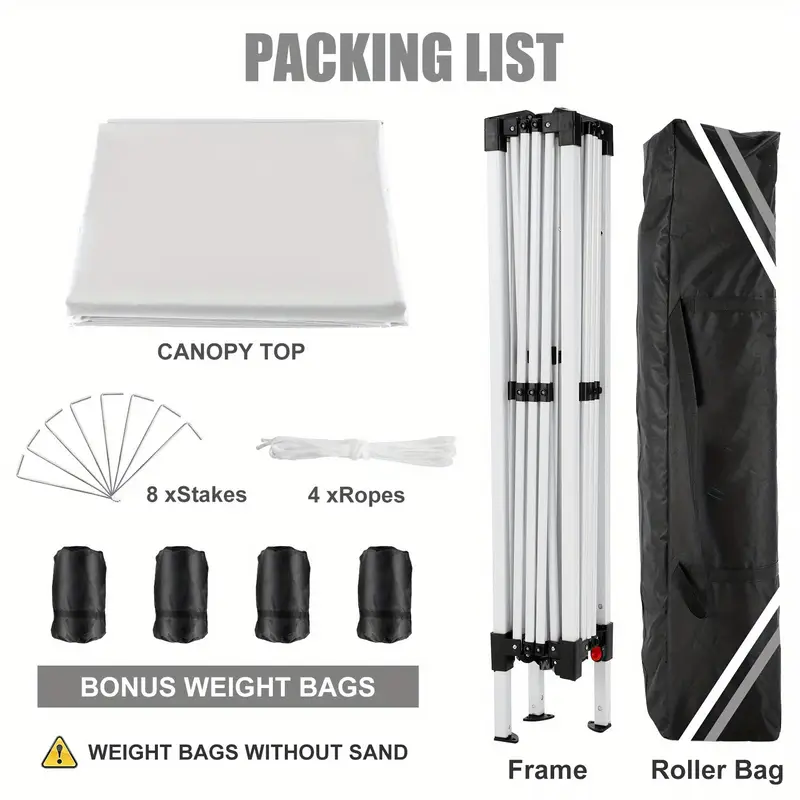 10x10ft up canopy tent upf 50 waterproof outdoor up canopy portable camping canopy gazebo for commercial shade party backyard with 4 sandbags christmas new year outdoor celebration details 5