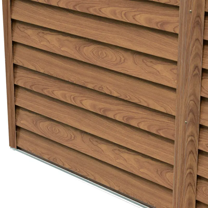  8 x 6 outdoor storage shed garden   with foundation kit 4 vents and   sliding doors for backyard patio garage lawn brown details 8
