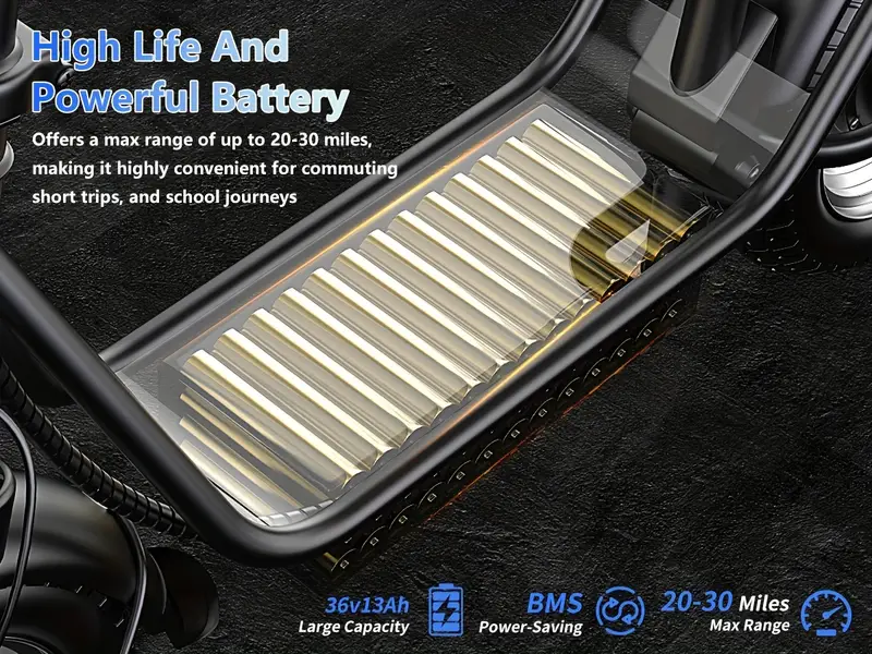 Patinete eléctrico para adultos, Motor de 500W (pico de 650W), Velocidad de 20mph, Alcance de 30  , Patinete eléctrico con asiento,   de disco dobles, Patinete eléctrico para desplazamientos y viajes detalles 2