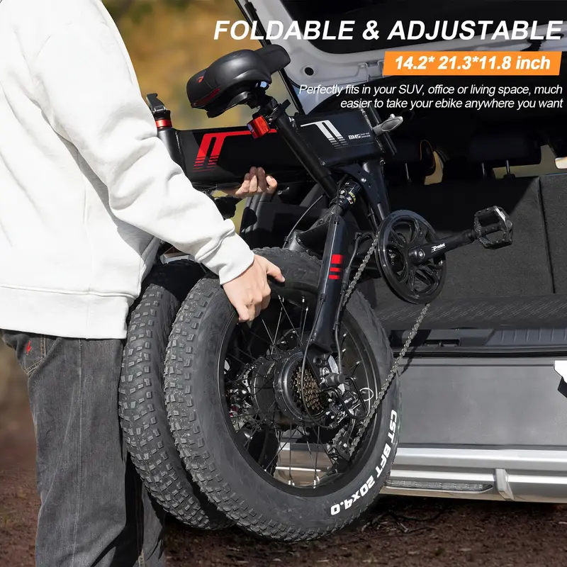 20x4 0 fat tire electric bike for adults 500w   750w foldable electric bike with 48v 10ah battery professional 7 speed shock absorber 20mph ebike for mountain beach snow details 7