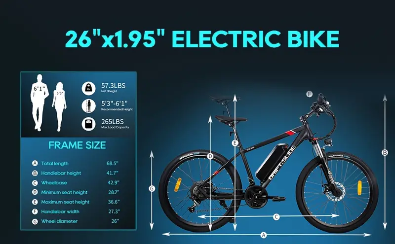   el&eacute;ctrica de 26 pulgadas,   sin escobillas de 500 W [  de 21 velocidades],   de monta&ntilde;a el&eacute;ctrica de 36   A,   el&eacute;ctrica de cercan&iacute;as con suspensi&oacute;n de horquilla detalles 2