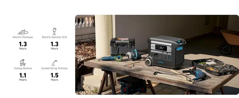 Estaci&oacute;n de energ&iacute;a port&aacute;til     767 reacondicionada,     de 2400 W con bater&iacute;as     &uacute;til 6 veces m&aacute;s  ,       2048 Wh    ,    , RV (     ) detalles 5