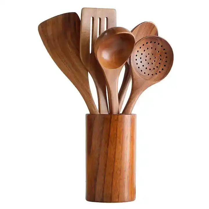 5Pcs Kitchen Wooden Cooking Utensils Set