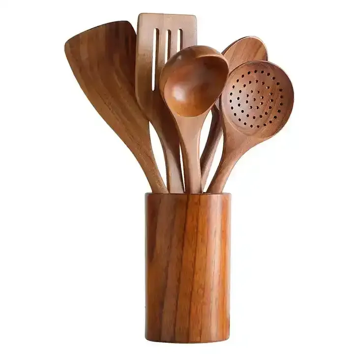 5Pcs Kitchen Wooden Cooking Utensils Set