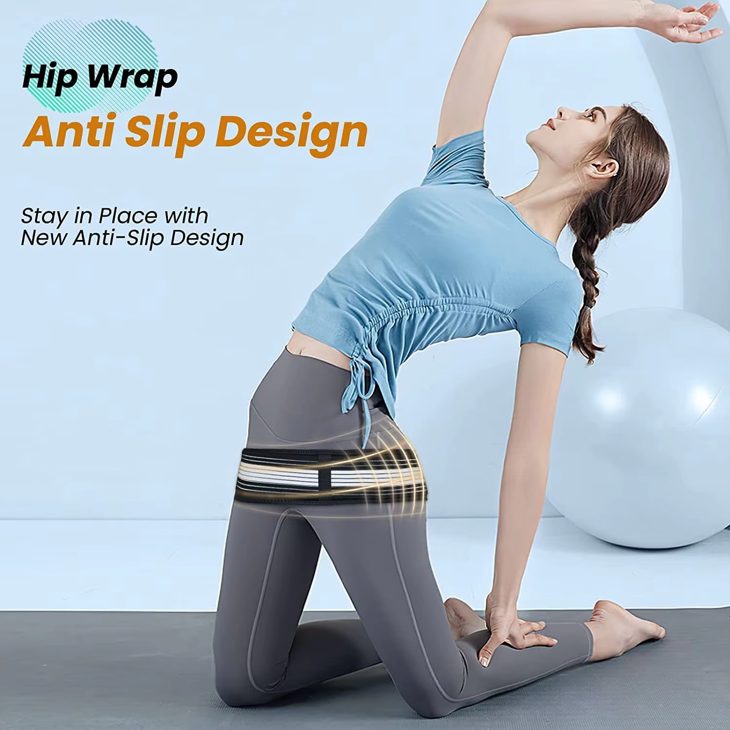 Adjustable Hip Band Postpartum Sacroiliac SI Joint Hip Belt/ Breathable Anti-Slip Pelvic and Lower Back Support Brace for Women
