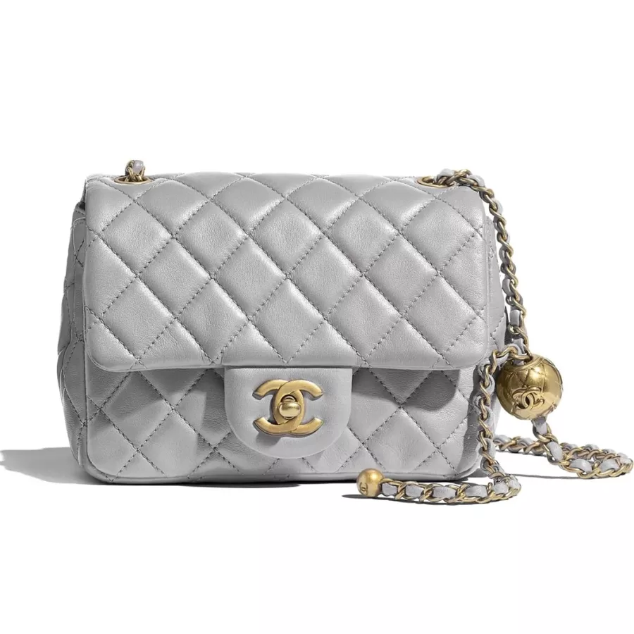 Chanel Black Sheepskin Metal Ball FLAP BAG Flap Bag