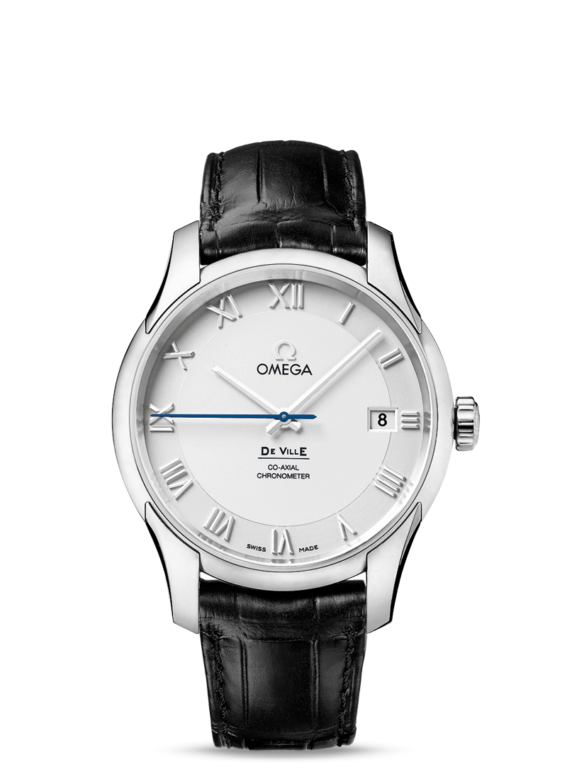 Stainless steel and leather strap 431.13.41.21.02.001