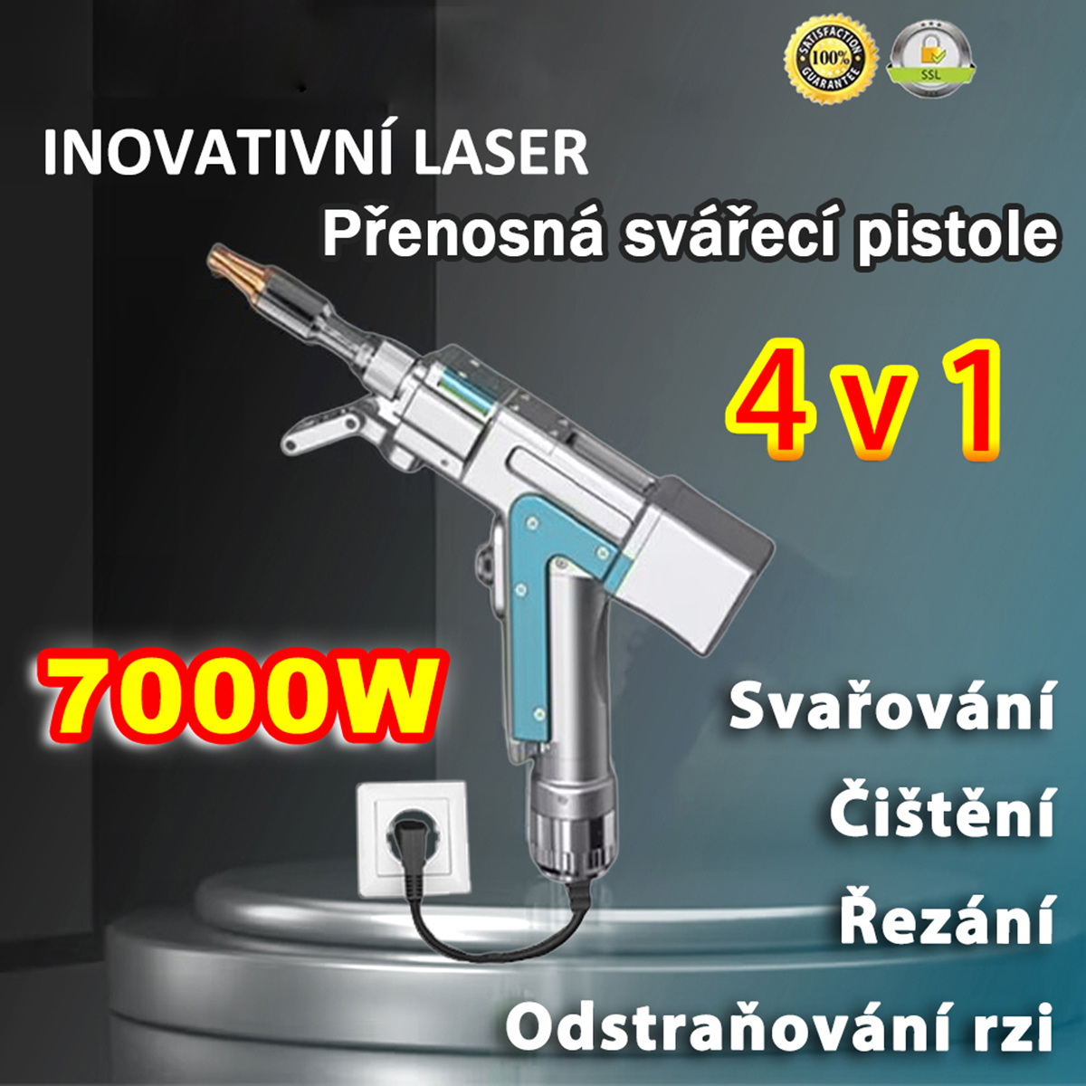 【ULOŽIT 50 %】 7000W 4-v-1 Inovativní přenosná laserová svařovací pistole (svařování + čištění