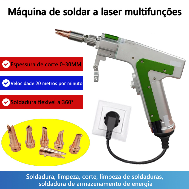 Soldador a laser (5 em 1) Modelo mais recente 2025 Soldadura, limpeza, corte, limpeza de costuras, soldadura de reservatório