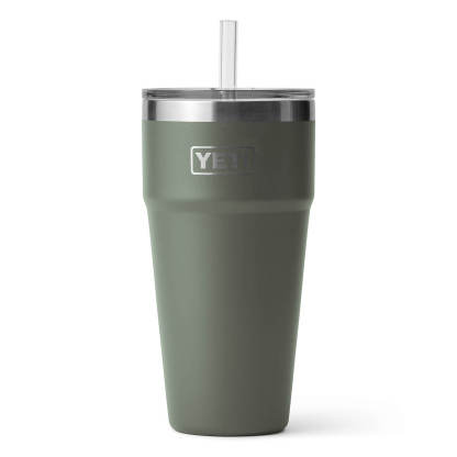 YEkhjgTI Rambler 26 oz Stackable Cup with Straw Lid