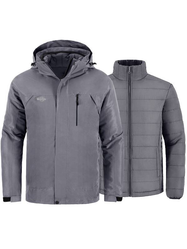 Men's Waterproof 3-in-1 Ski Jacket Windproof Insulated Winter Jackets Alpine I