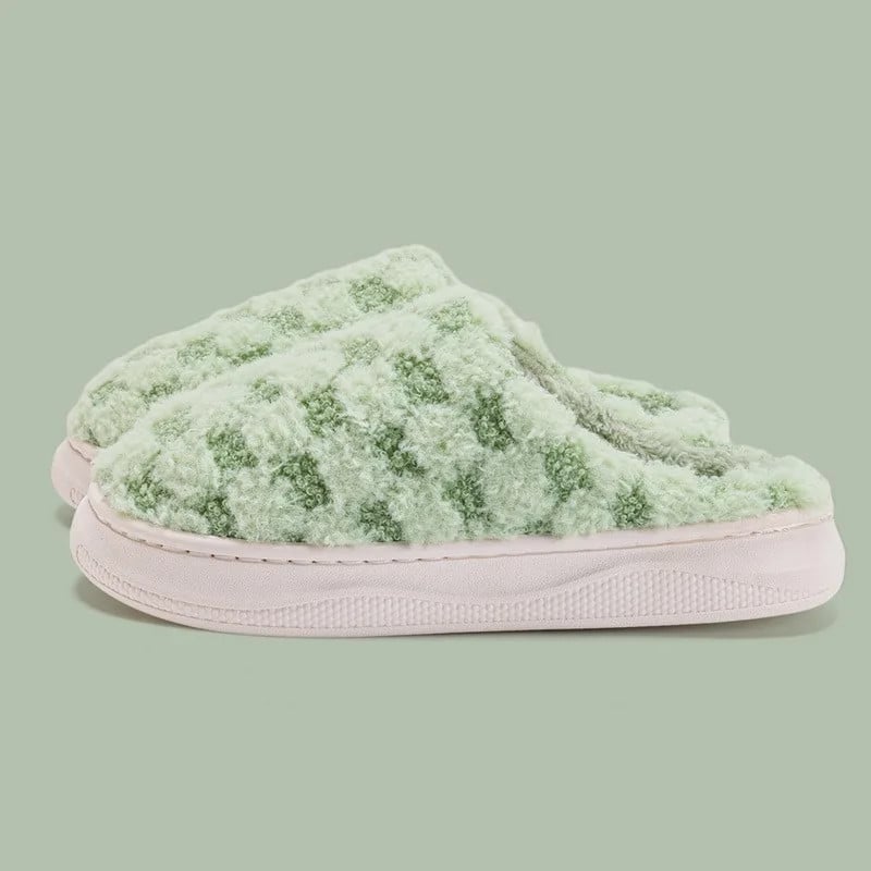 2024 Autumn And Winter Thick Sole Plush Slippers Women Home Warmth Anti-Slip Cotton Slippers Shoes For Women Zapatos