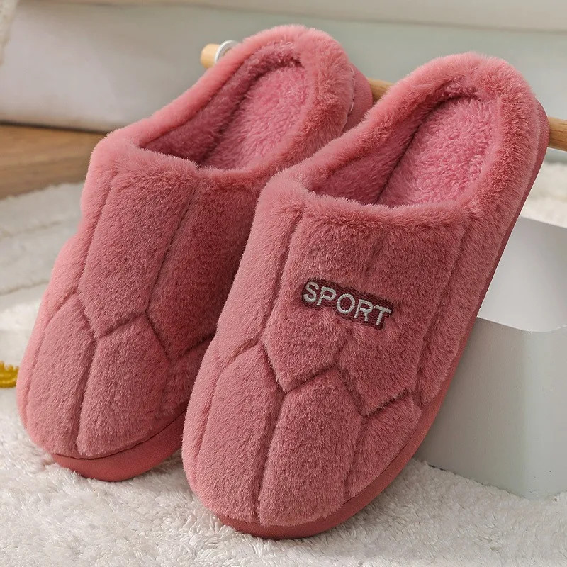 2024 Autumn And Winter Thick Sole Plush Slippers Women Home Warmth Anti-Slip Cotton Slippers Shoes For Women Zapatos