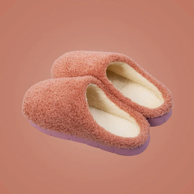 2024 Winter Soft Sole Slippers Men Women Indoor Floor Flat Shoes Autumn Winter Warm Home Cotton Warm Plush Bedroom Slides
