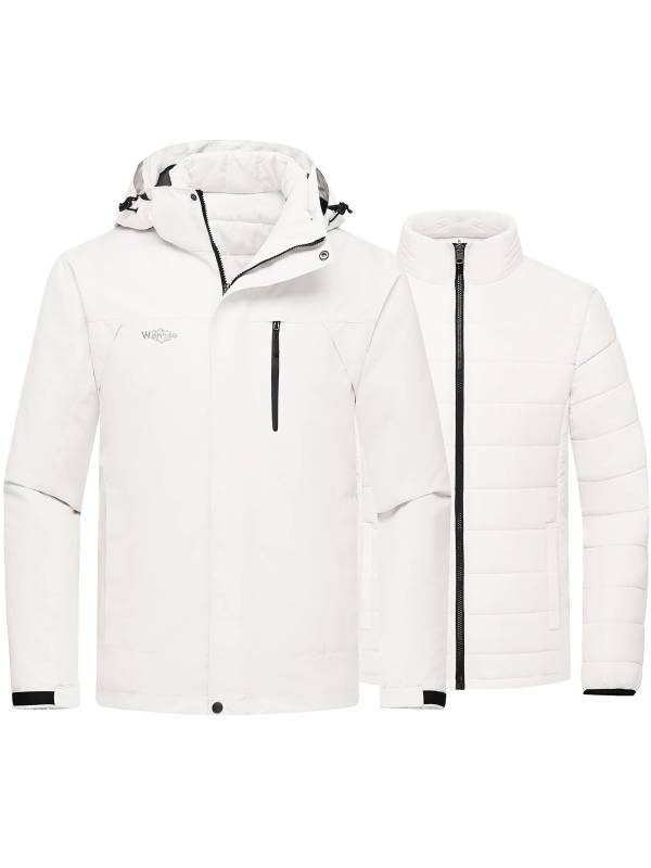 Men's Waterproof 3-in-1 Ski Jacket Windproof Insulated Winter Jackets Alpine I