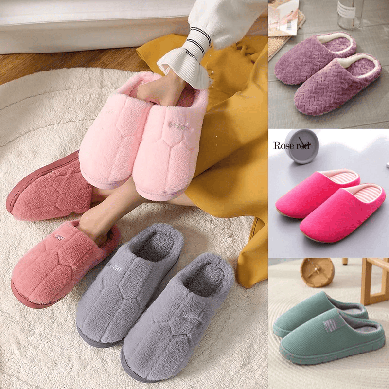 Winter Men'S Shoes Household Cotton Slippers Men Indoor Warm Plush Footwear Non-Slip Platform Slippers Couple Women Home Shoes
