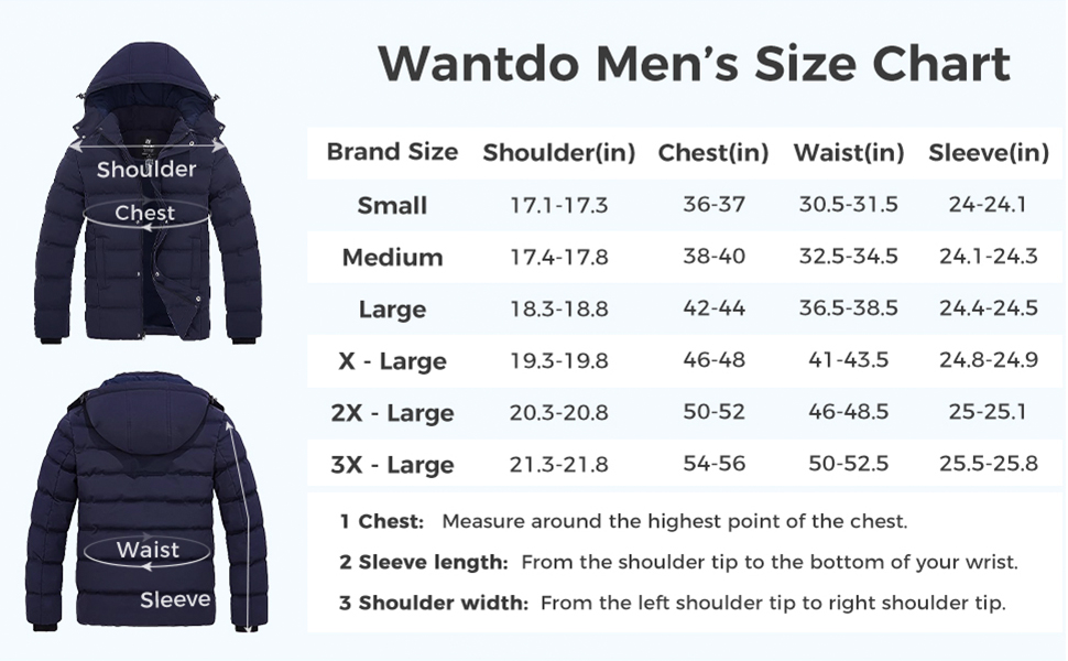Wantdo Mens Thick Winter Coat
